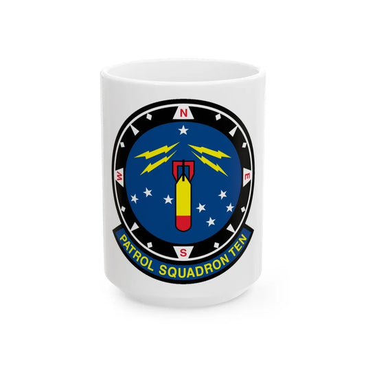 VP 10 Patrol Squadron Ten (U.S. Navy) White Coffee Mug-15oz-Go Mug Yourself