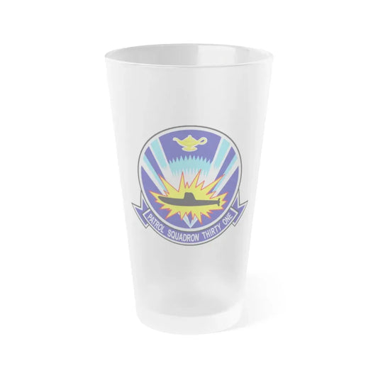 VP 31 Black Lightnings or Genies (U.S. Navy) Frosted Pint Glass 16oz Default Title - Go Mug Yourself
