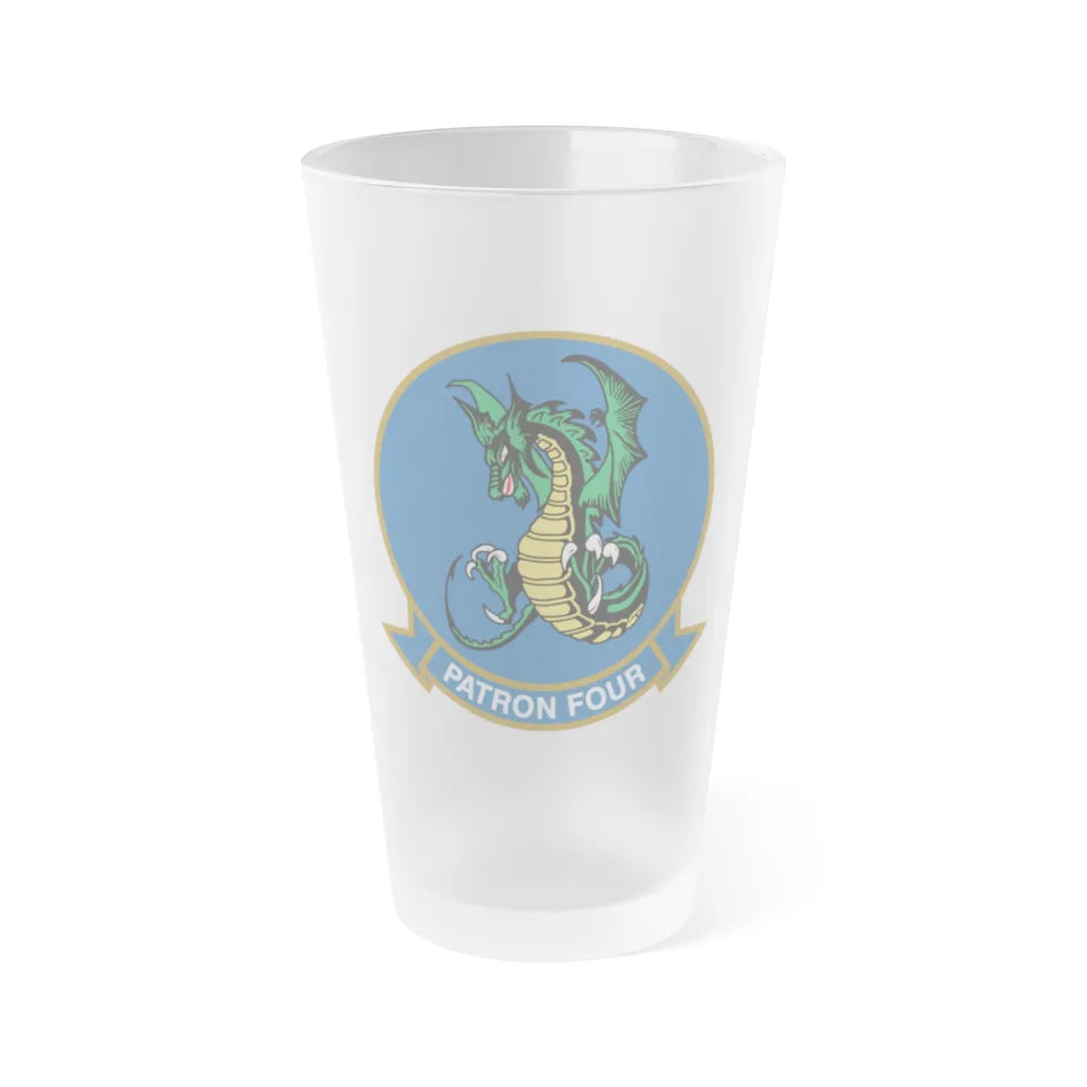 VP 4 Skinny Dragons (U.S. Navy) Frosted Pint Glass 16oz-Go Mug Yourself