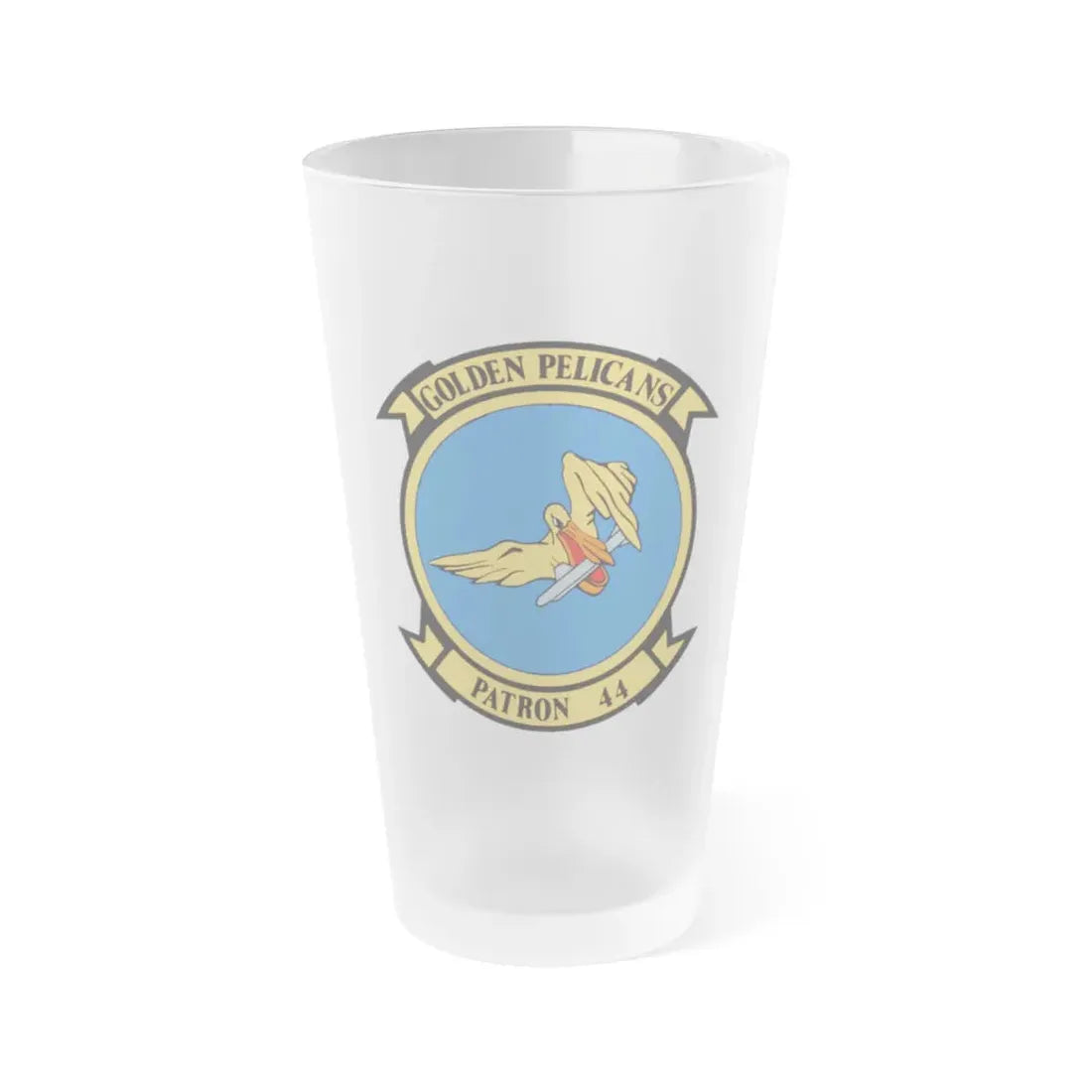 VP 44 Golden Pelicans (U.S. Navy) Frosted Pint Glass 16oz Default Title - Go Mug Yourself
