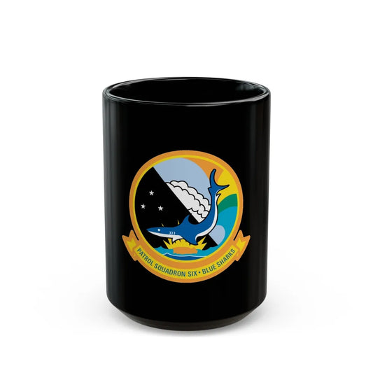 VP 6 Patrol Squadron Six Blue Sharks (U.S. Navy) Black Coffee Mug-15oz-Go Mug Yourself