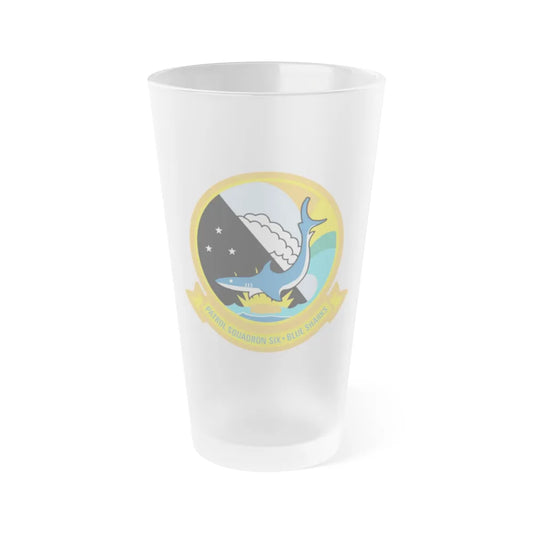 VP 6 Patrol Squadron Six Blue Sharks (U.S. Navy) Frosted Pint Glass 16oz-Go Mug Yourself