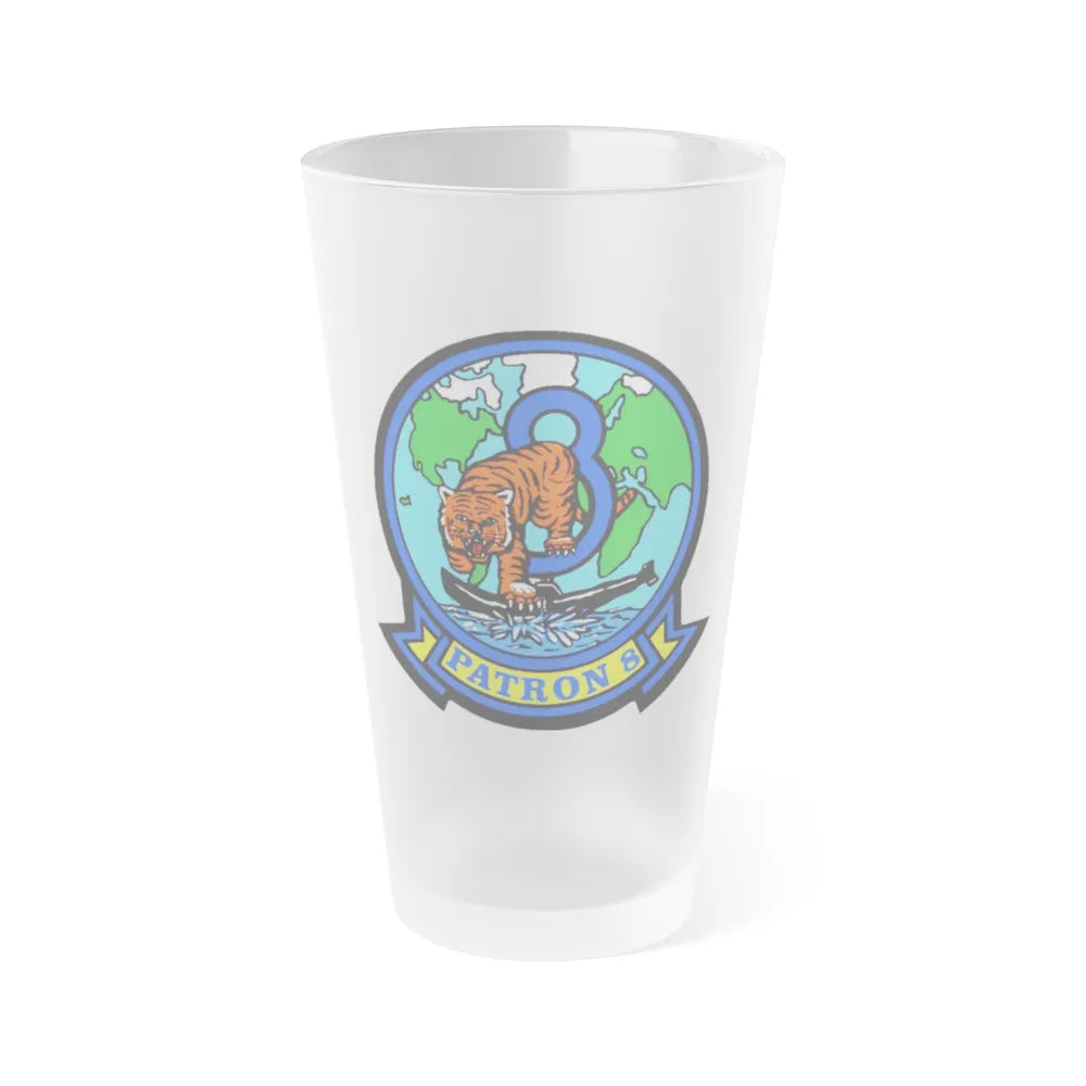 VP 8 Fighting Tigers (U.S. Navy) Frosted Pint Glass 16oz-Go Mug Yourself