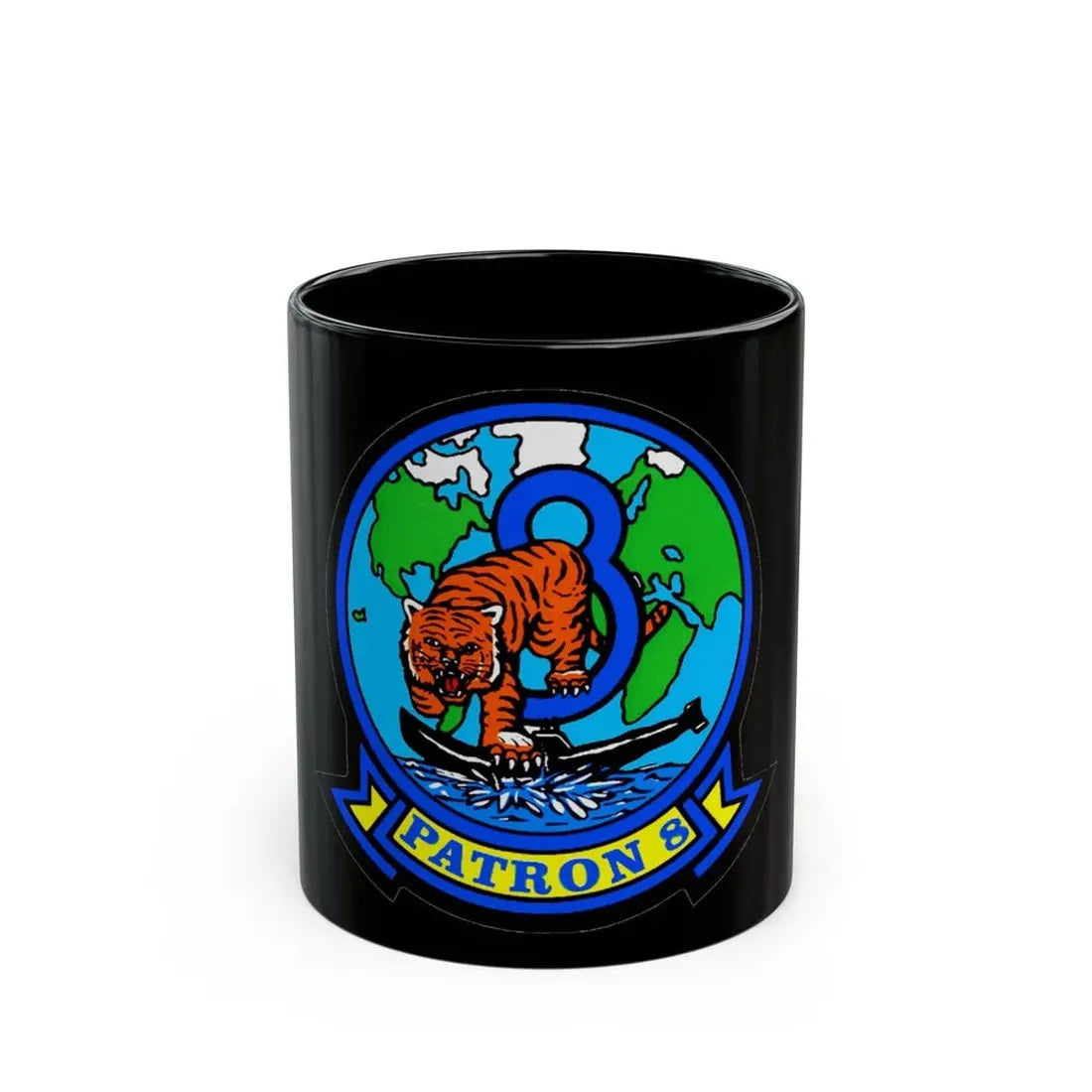 VP 8 Fighting Tigers (U.S. Navy) Black Coffee Mug 11oz - Go Mug Yourself