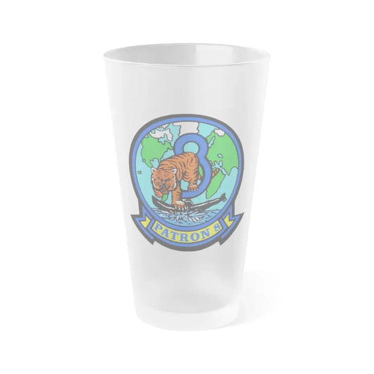 VP 8 Fighting Tigers (U.S. Navy) Frosted Pint Glass 16oz Default Title - Go Mug Yourself