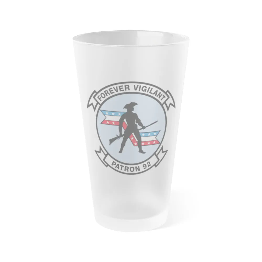 VP 92 Forever Vigilant Patron 92 (U.S. Navy) Frosted Pint Glass 16oz-Go Mug Yourself