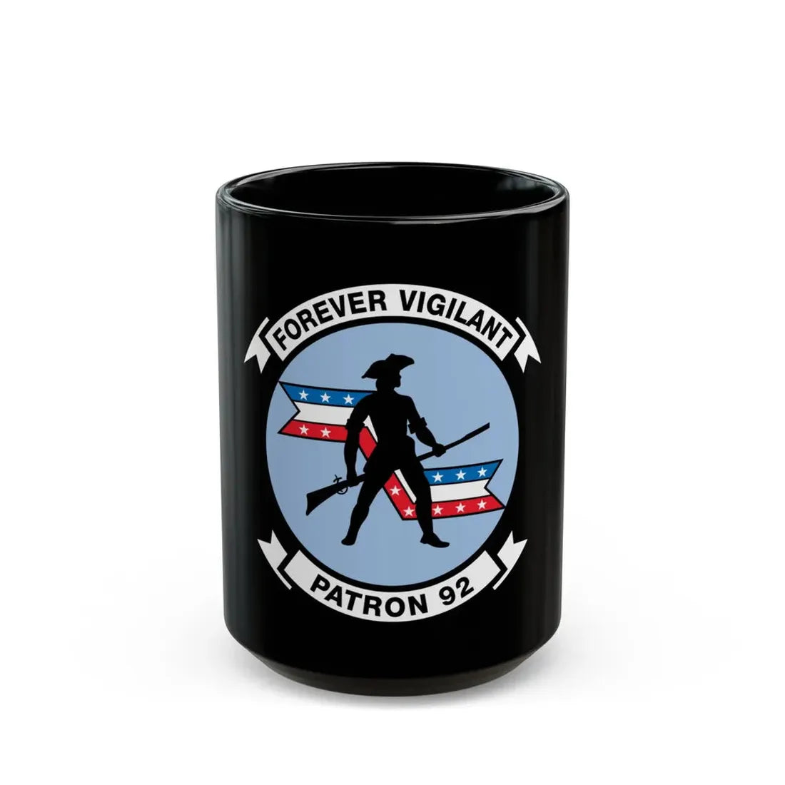 VP 92 Forever Vigilant Patron 92 (U.S. Navy) Black Coffee Mug 15oz - Go Mug Yourself