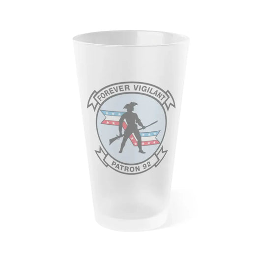 VP 92 Forever Vigilant Patron 92 (U.S. Navy) Frosted Pint Glass 16oz Default Title - Go Mug Yourself