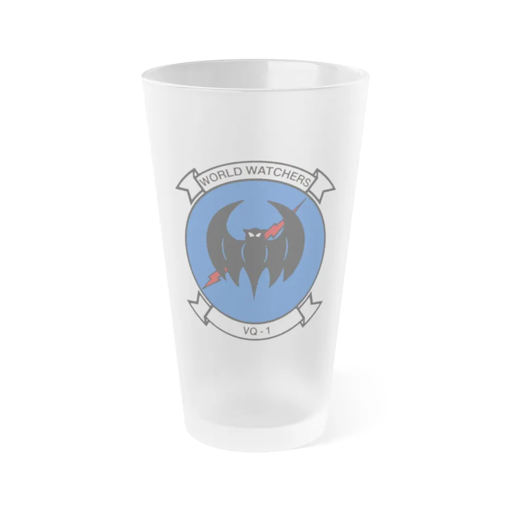 VQ 1 World Watchers v2 (U.S. Navy) Frosted Pint Glass 16oz-Go Mug Yourself