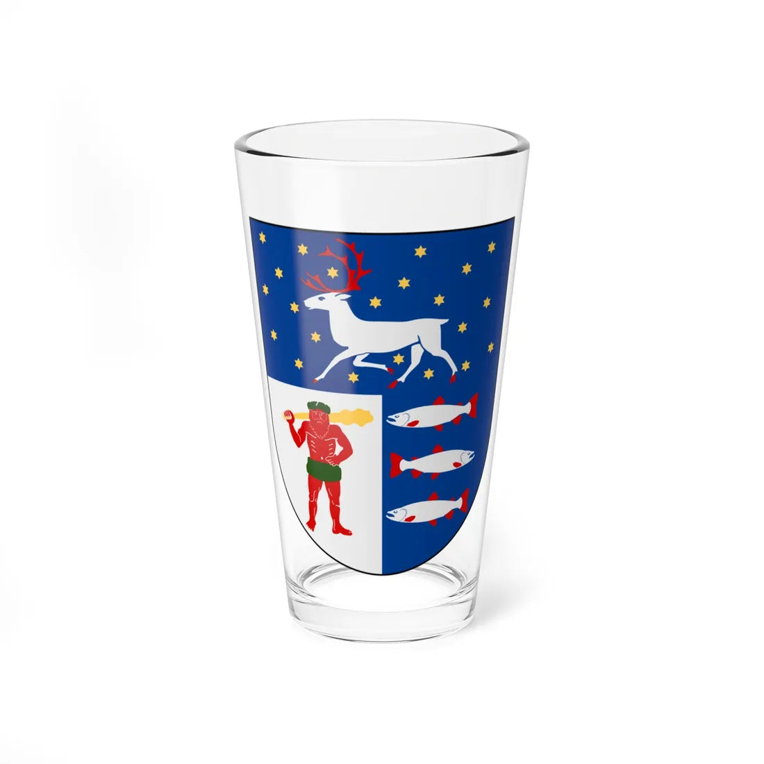Västerbotten län vapen (Sweden) (Coat of Arms) Pint Glass 16oz 16oz - Go Mug Yourself