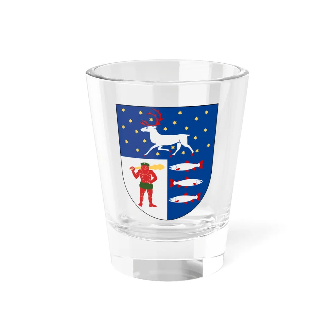Västerbotten län vapen (Sweden) (Coat of Arms) Shot Glass 1.5oz 1.5oz - Go Mug Yourself