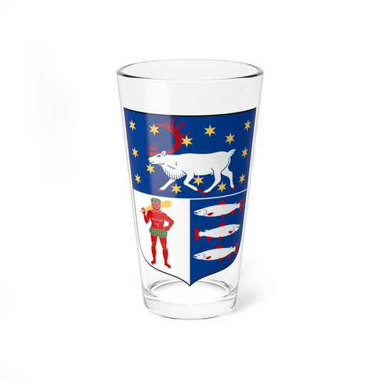 Västerbottens läns vapen (Sweden) (Coat of Arms) Pint Glass 16oz 16oz - Go Mug Yourself