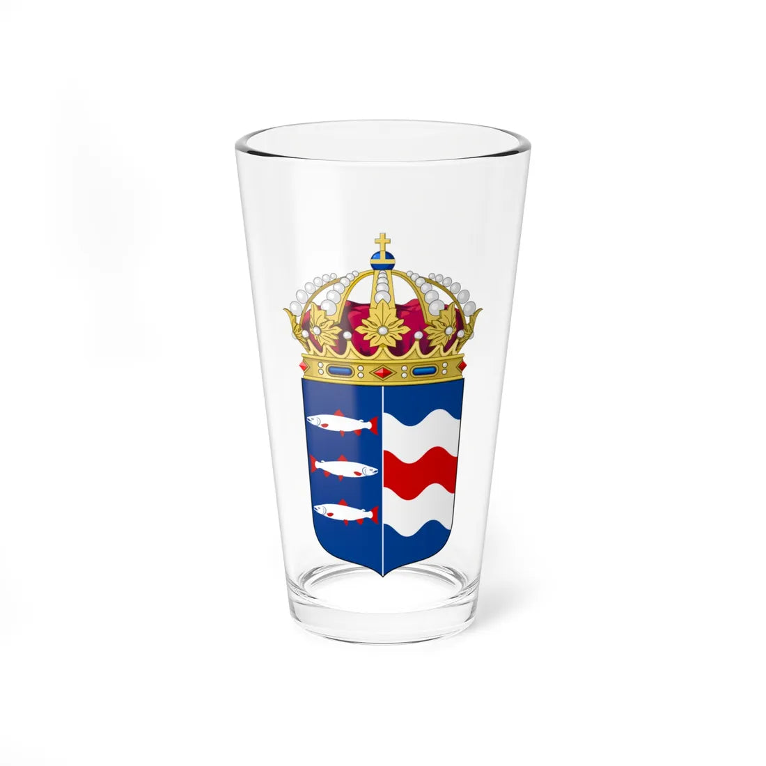 Västernorrlands läns vapen crowned (Sweden) (Coat of Arms) Pint Glass 16oz 16oz - Go Mug Yourself
