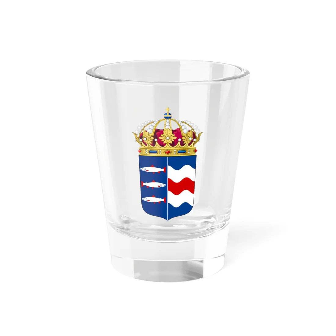 Västernorrlands läns vapen crowned (Sweden) (Coat of Arms) Shot Glass 1.5oz 1.5oz - Go Mug Yourself