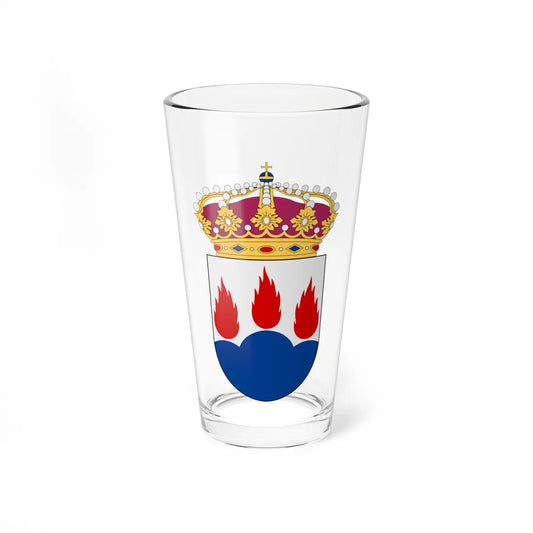 Västmanland vapen med kunglig krona (Sweden) (Coat of Arms) Pint Glass 16oz 16oz - Go Mug Yourself