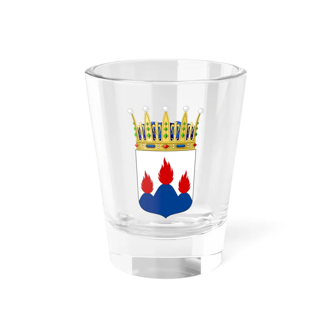 Västmanlands vapen crowned (Sweden) (Coat of Arms) Shot Glass 1.5oz 1.5oz - Go Mug Yourself