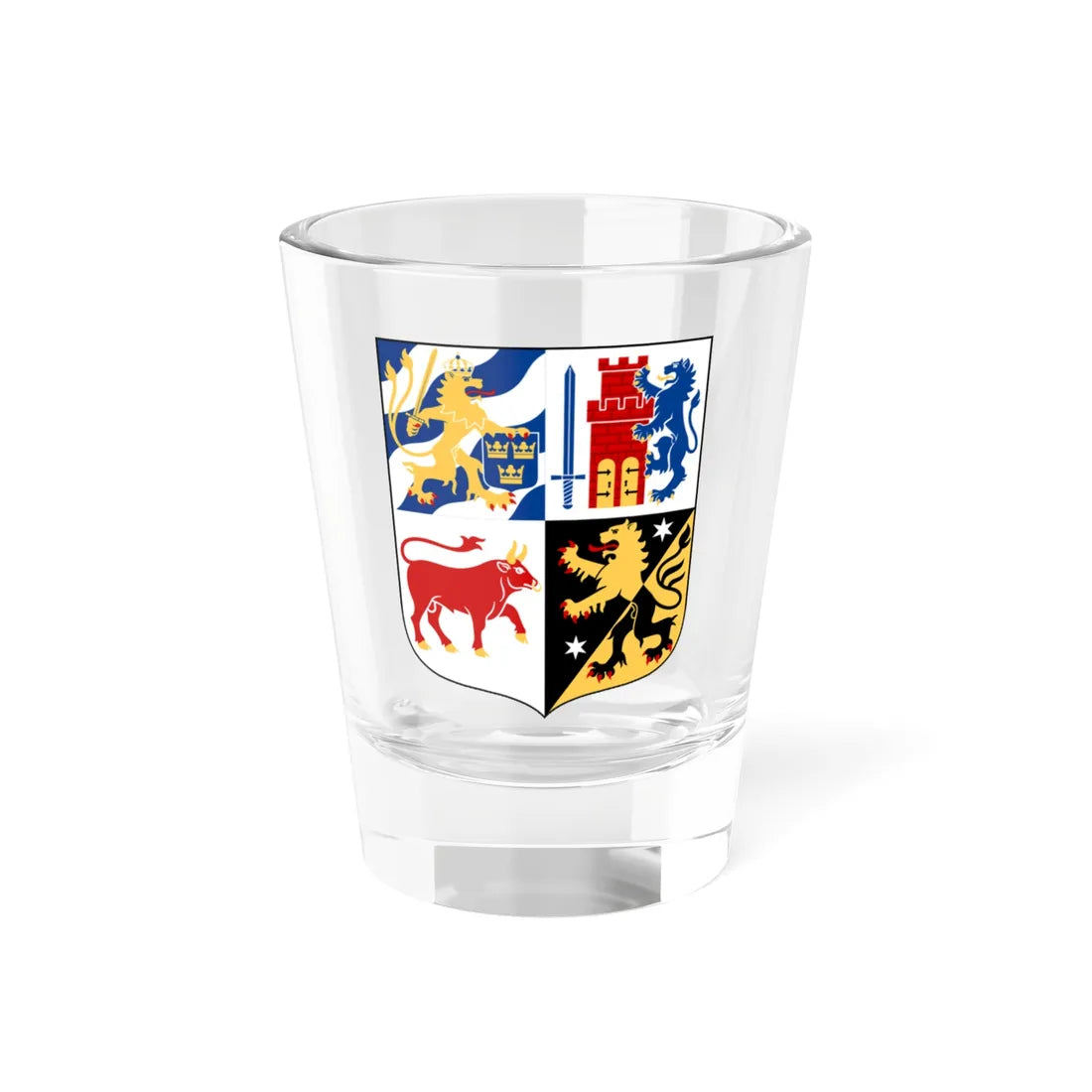 Västra Götalands läns vapen (Sweden) (Coat of Arms) Shot Glass 1.5oz 1.5oz - Go Mug Yourself