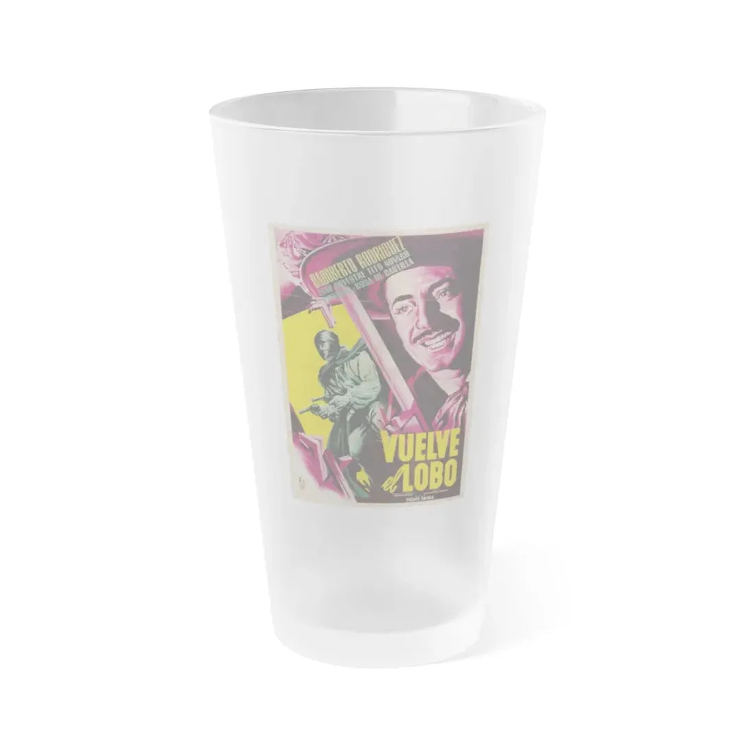 VUELVE EL LOBO 1952 Movie Poster - Frosted Pint Glass 16oz 16oz Frosted - Go Mug Yourself