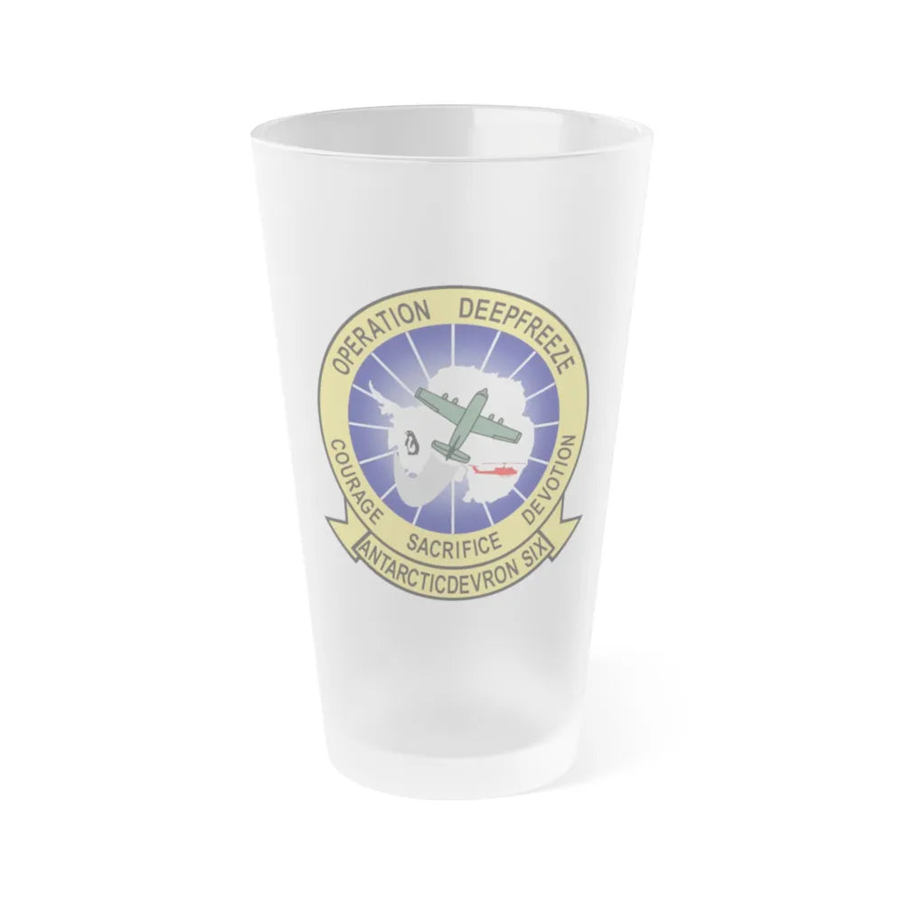 VXE 6 Puckered Penguins (U.S. Navy) Frosted Pint Glass 16oz-Go Mug Yourself