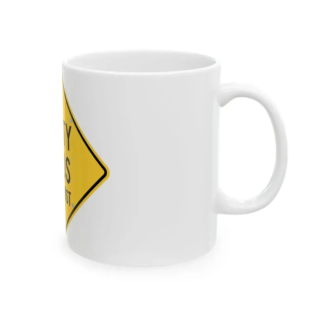 W24-NM-3 (New Mexico) (Road Sign) White Coffee Mug - Go Mug Yourself
