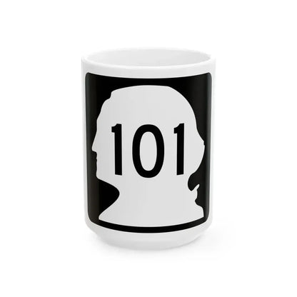 WA-101 (Washington) (Road Sign) White Coffee Mug 15oz - Go Mug Yourself