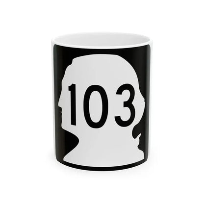 WA-103 (Washington) (Road Sign) White Coffee Mug 11oz - Go Mug Yourself