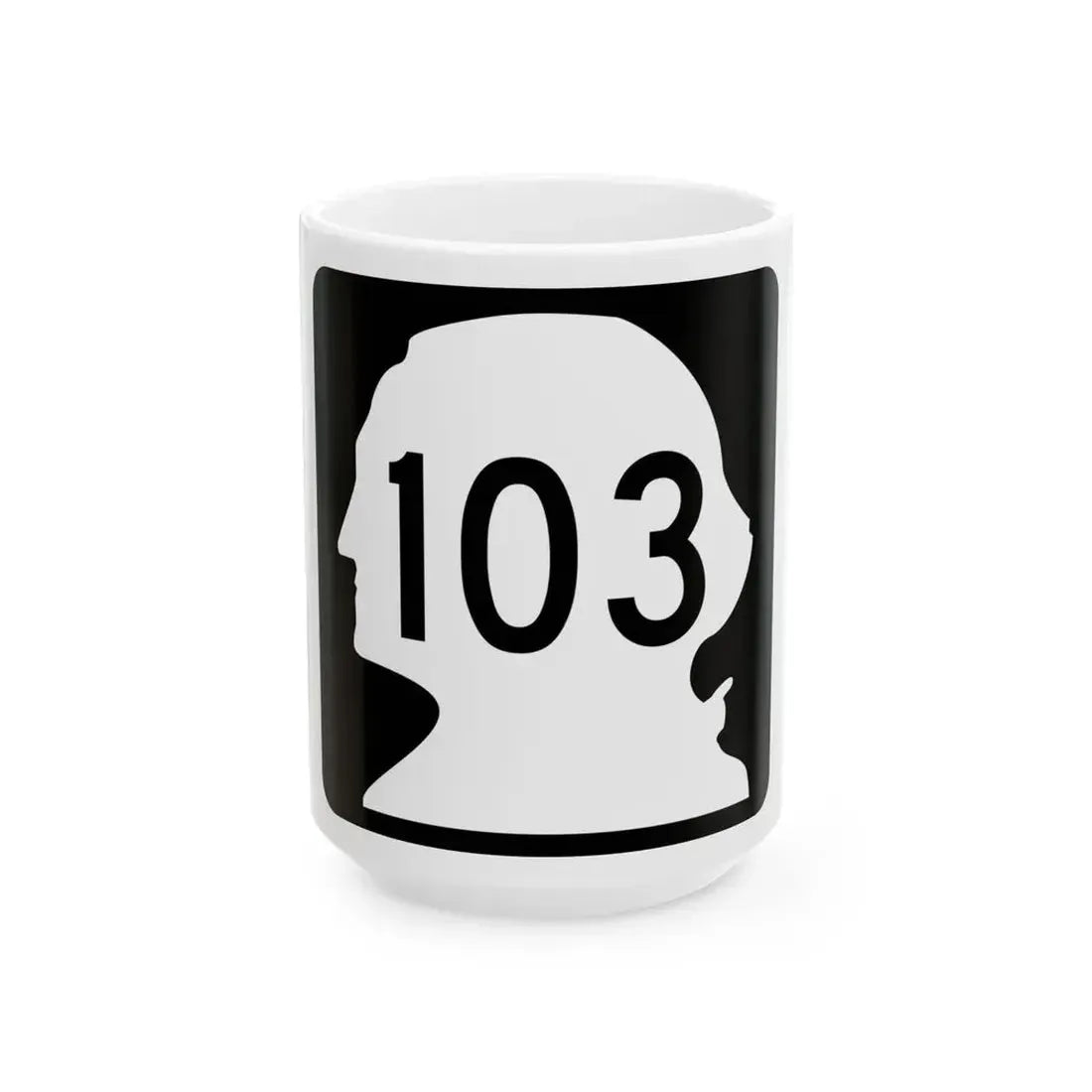 WA-103 (Washington) (Road Sign) White Coffee Mug 15oz - Go Mug Yourself