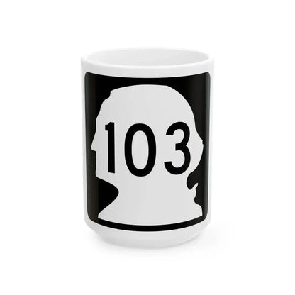 WA-103 (Washington) (Road Sign) White Coffee Mug 15oz - Go Mug Yourself