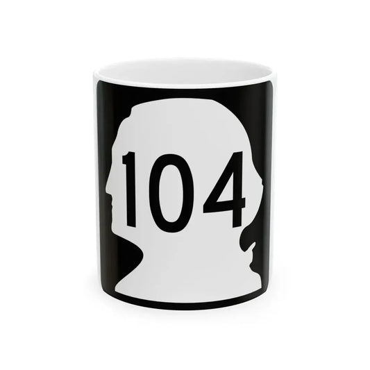 WA-104 (Washington) (Road Sign) White Coffee Mug 11oz - Go Mug Yourself