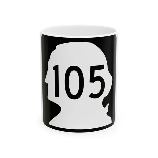 WA-105 (Washington) (Road Sign) White Coffee Mug 11oz - Go Mug Yourself