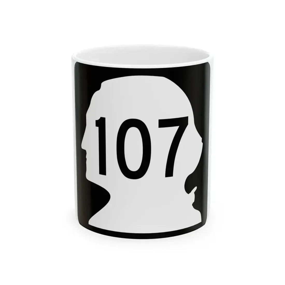 WA-107 (Washington) (Road Sign) White Coffee Mug 11oz - Go Mug Yourself