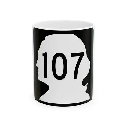 WA-107 (Washington) (Road Sign) White Coffee Mug 11oz - Go Mug Yourself