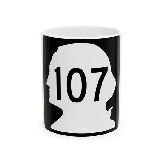 WA-107 (Washington) (Road Sign) White Coffee Mug 11oz - Go Mug Yourself