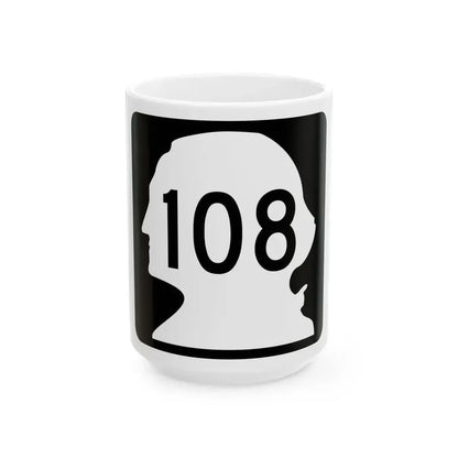 WA-108 (Washington) (Road Sign) White Coffee Mug 15oz - Go Mug Yourself