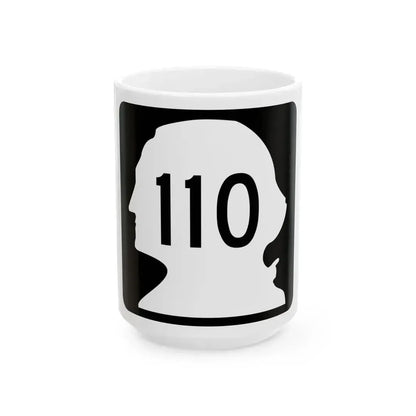 WA-110 (Washington) (Road Sign) White Coffee Mug 15oz - Go Mug Yourself