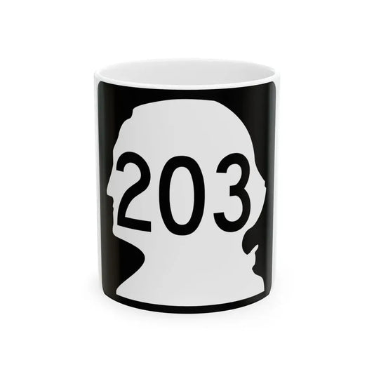 WA-203 (Washington) (Road Sign) White Coffee Mug 11oz - Go Mug Yourself
