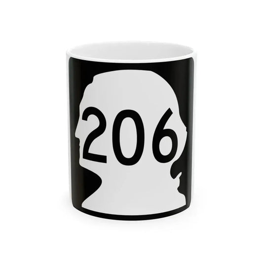 WA-206 (Washington) (Road Sign) White Coffee Mug 11oz - Go Mug Yourself