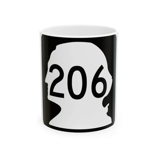 WA-206 (Washington) (Road Sign) White Coffee Mug 11oz - Go Mug Yourself