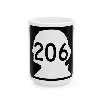 WA-206 (Washington) (Road Sign) White Coffee Mug 15oz - Go Mug Yourself