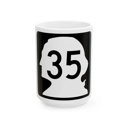 WA-35 (Washington) (Road Sign) White Coffee Mug 15oz - Go Mug Yourself