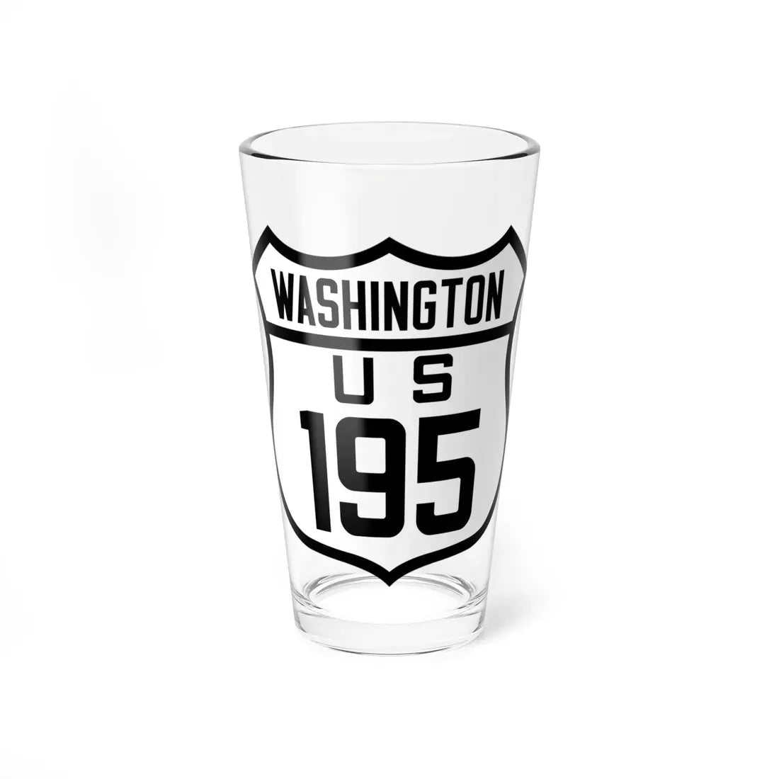 WA-US195 (Washington) (Road Sign) Pint Glass 16oz 16oz - Go Mug Yourself