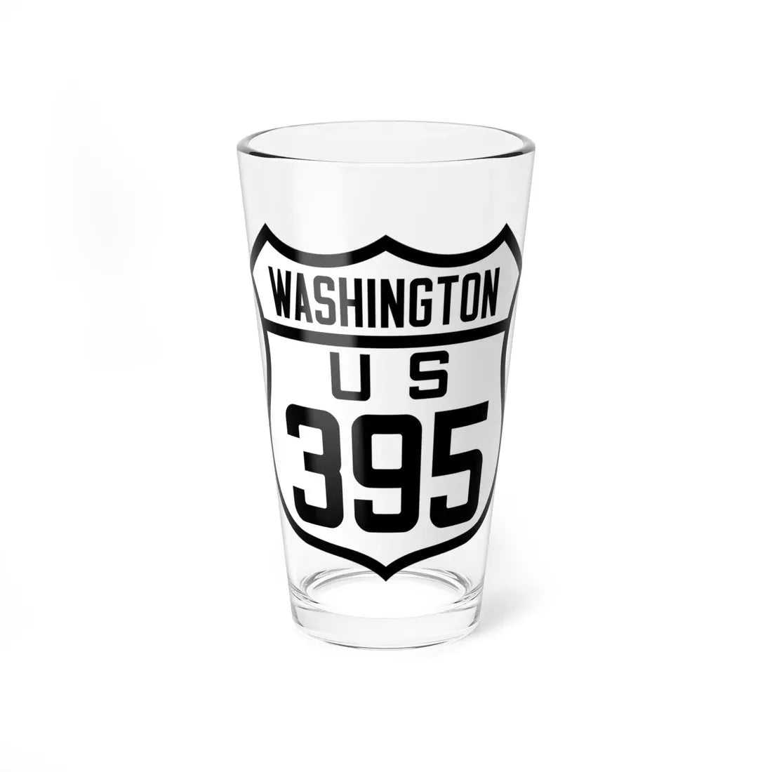 WA-US395 (Washington) (Road Sign) Pint Glass 16oz 16oz - Go Mug Yourself