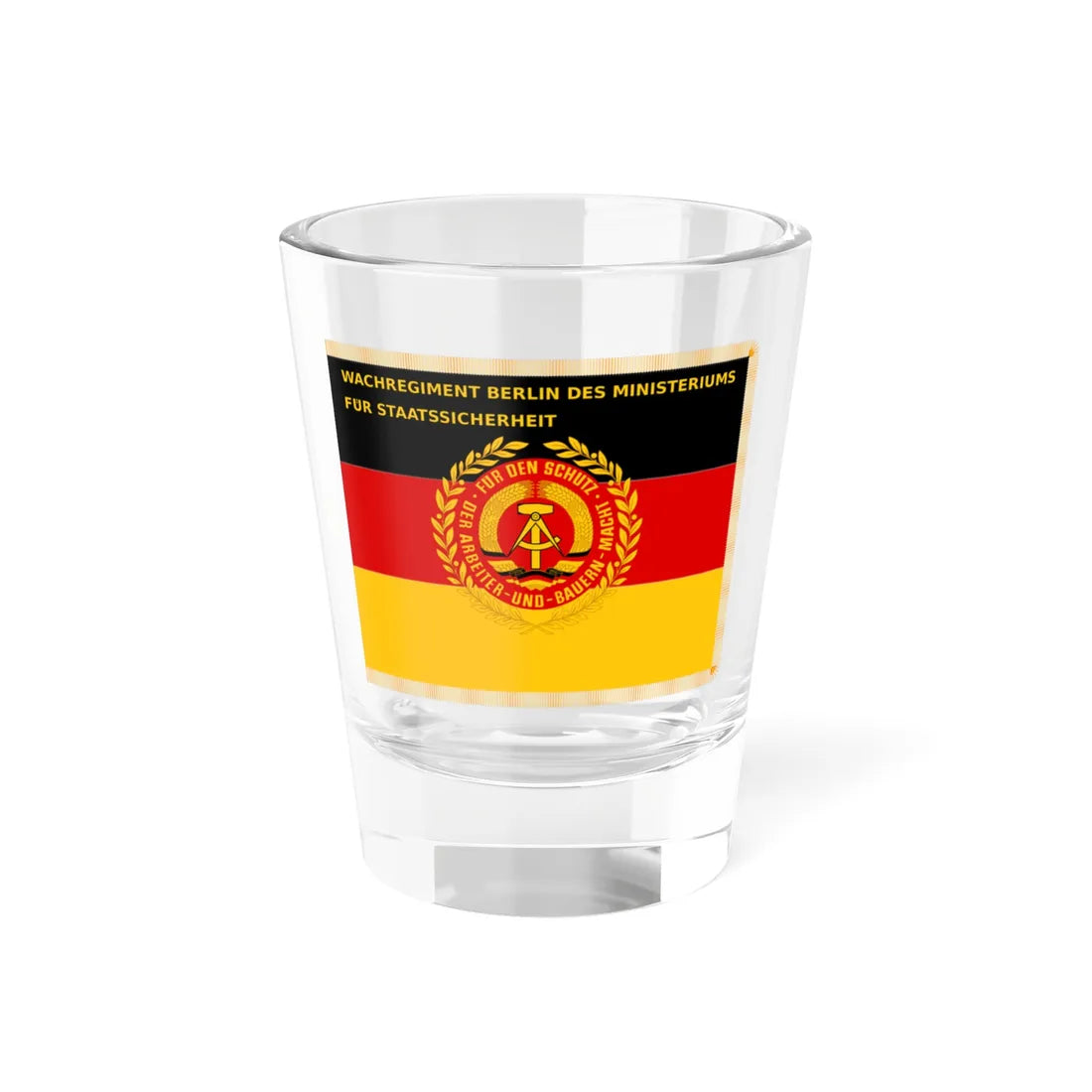 Wachregiment Berlin des Ministeriums für Staatssicherheit colors (Germany) Shot Glass 1.5oz 1.5oz - Go Mug Yourself