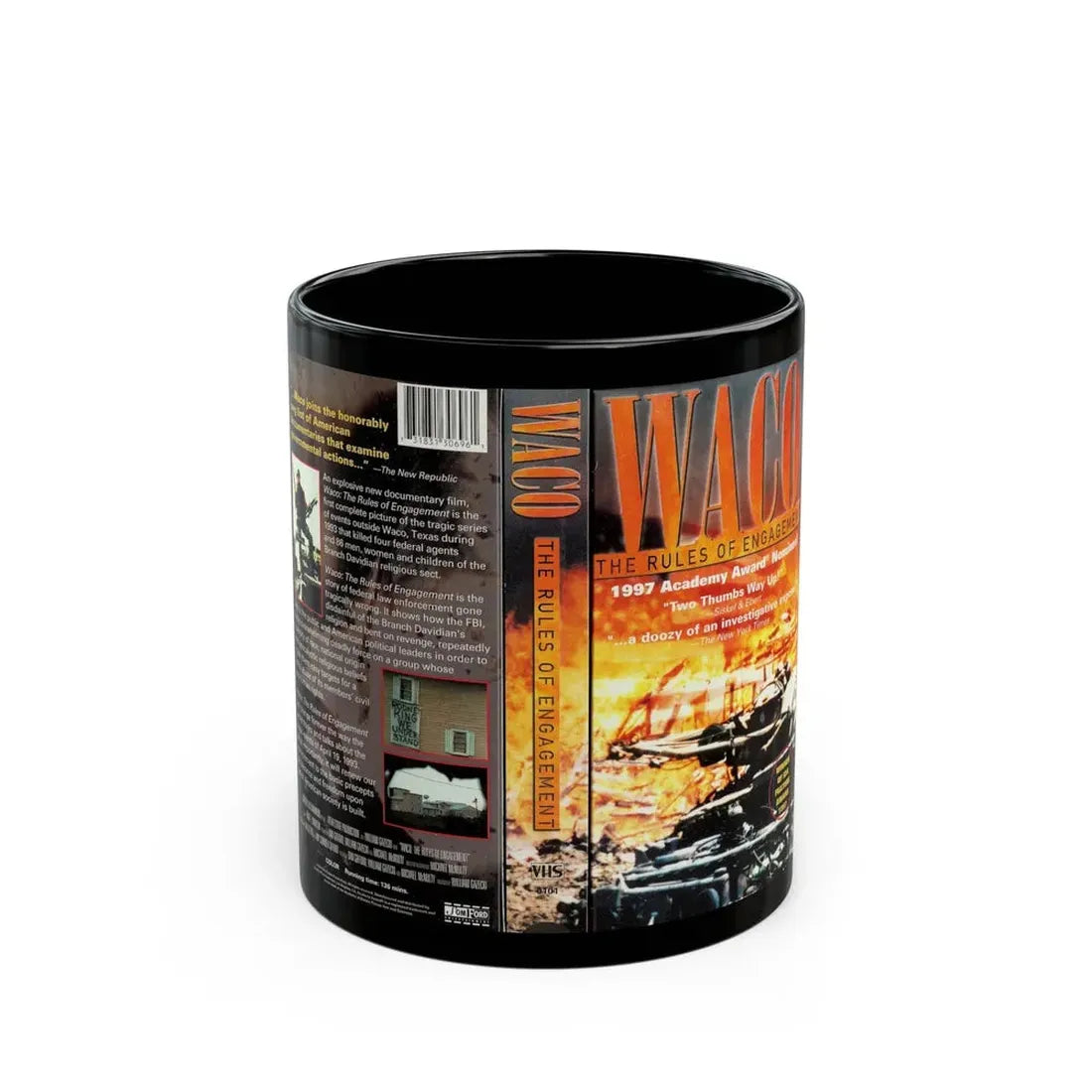 WACO THE RULES OF ENGAGEMENT (VHS COVER) - Black Coffee Mug 11oz - Go Mug Yourself
