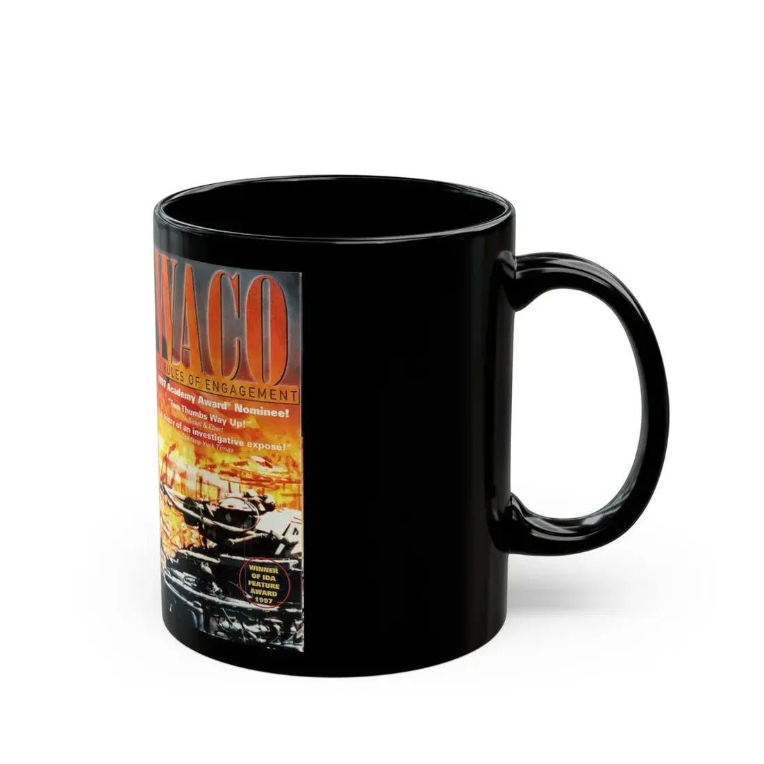 WACO THE RULES OF ENGAGEMENT (VHS COVER) - Black Coffee Mug - Go Mug Yourself