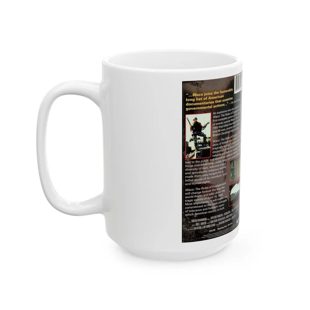 WACO THE RULES OF ENGAGEMENT (VHS COVER) - White Coffee Mug-Go Mug Yourself