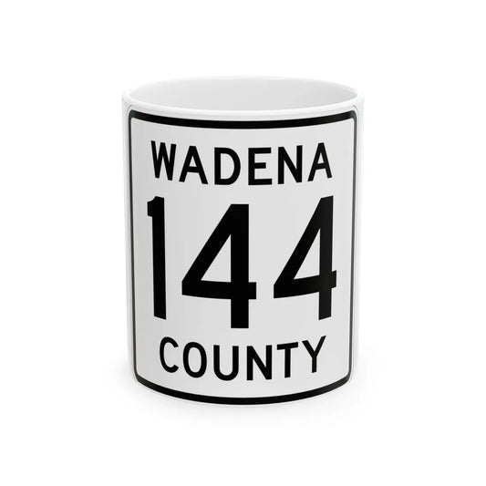 Wadena County 144 MN (Minnesota) (Road Sign) White Coffee Mug 11oz - Go Mug Yourself