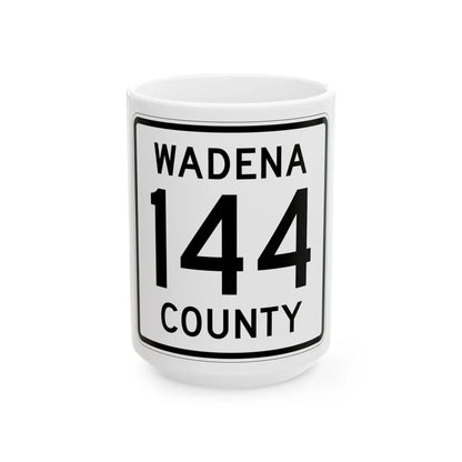 Wadena County 144 MN (Minnesota) (Road Sign) White Coffee Mug 15oz - Go Mug Yourself