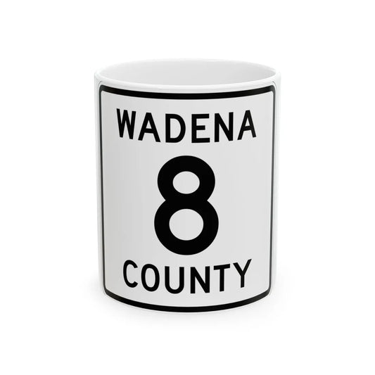 Wadena County 8 MN (Minnesota) (Road Sign) White Coffee Mug 11oz - Go Mug Yourself