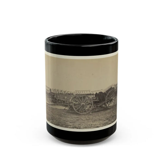 Wagons With Caisson In Foreground, Probably At A Civil War Military Camp (U.S. Civil War) Black Coffee Mug-15oz-Go Mug Yourself